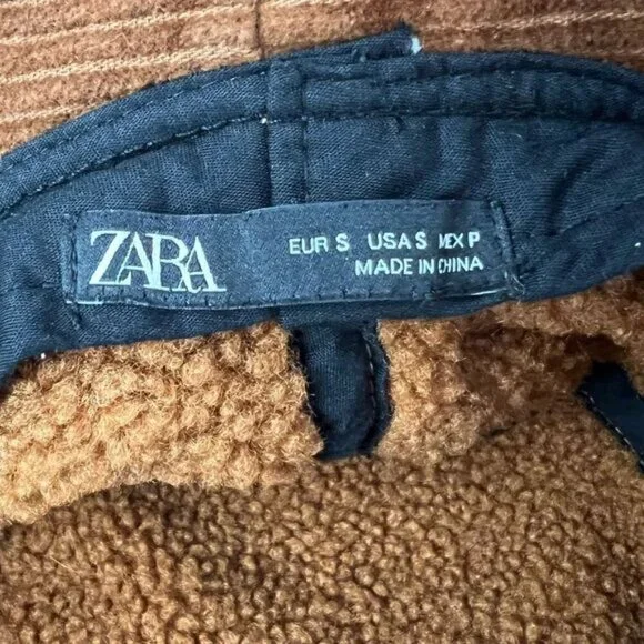 Zara Brown Corduroy Bucket Hat Size Small Unisex Women’s Men’s Summer - Picture 6 of 8